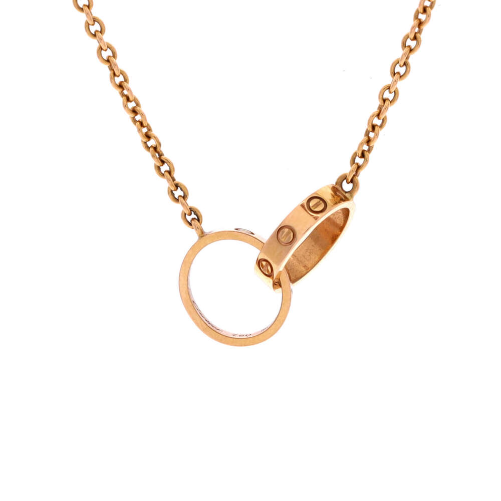 Cartier Love Interlocking Necklace 18K Rose Gold